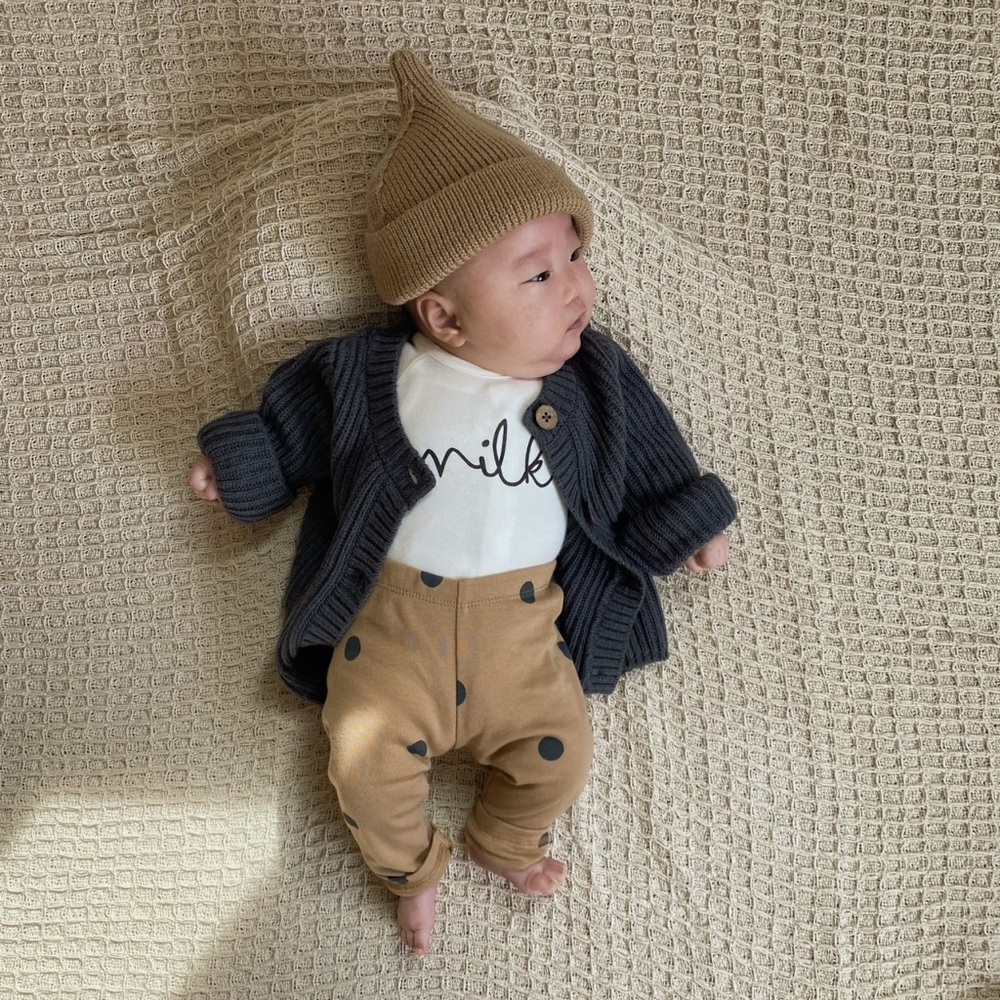 Organic Zoo Brown gold dots pants 6-12 M